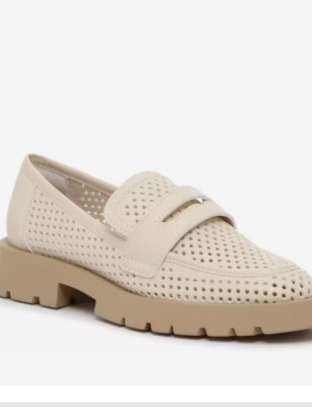 Dolce Vita Ersula Chunky Lug Sole Loafer Ivory Ecru 9M